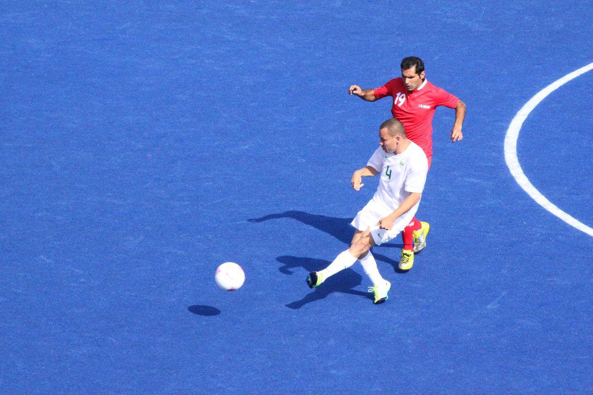 Brazilian player makes a pass