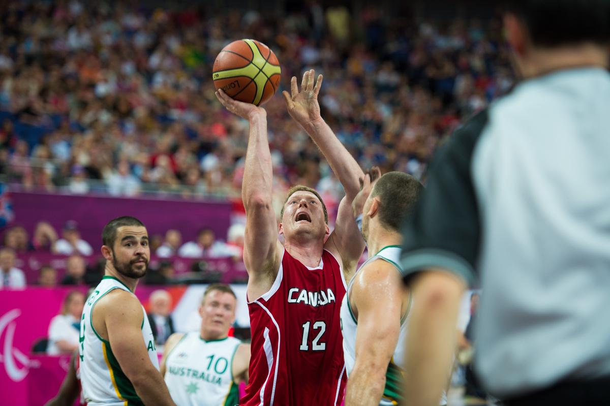 Patrick ANDERSON - Wheelchair Basketball - London 2012 Paralympic Games Patrick ANDERSON, Canada takes a one handed shot