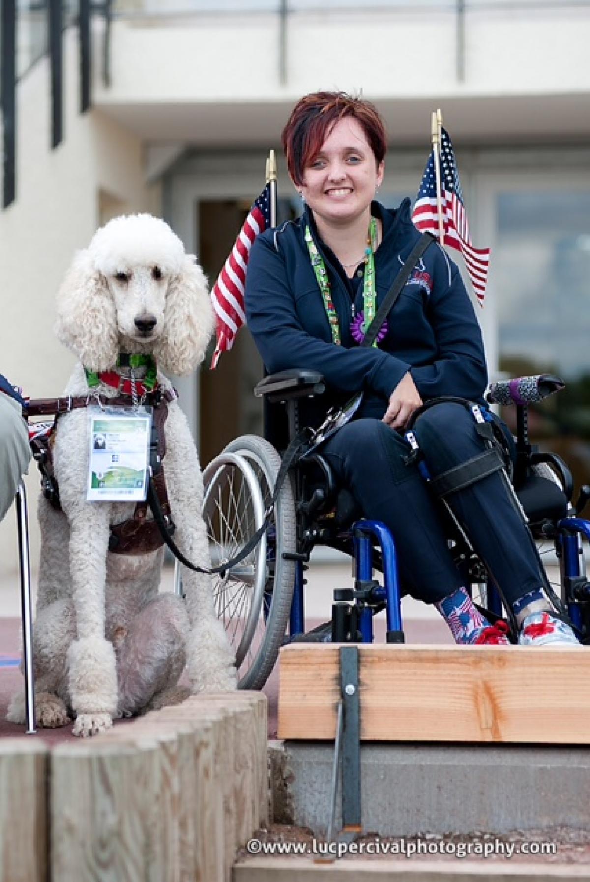 Sydney Collier and Journey US para-equestrian rider Sydney Collier with service dog Journey.