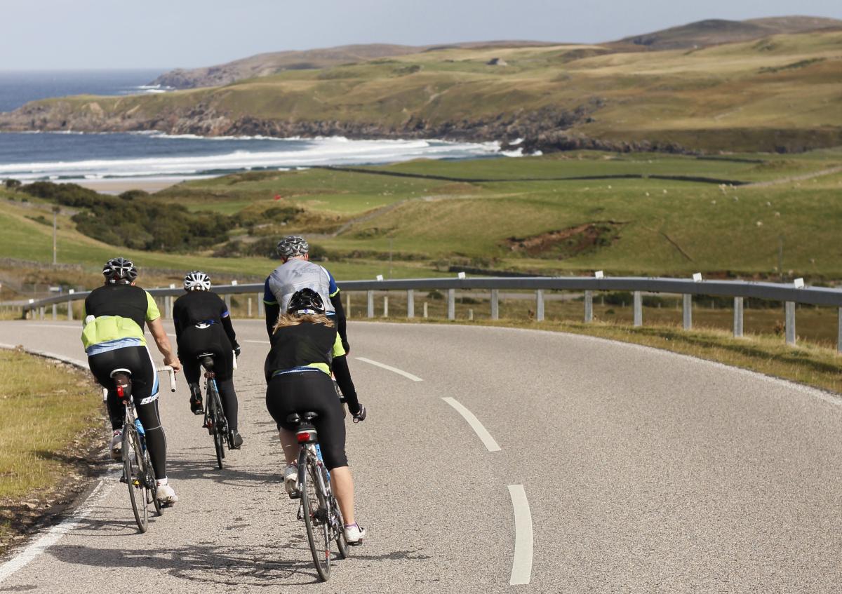 BPA Cycle Cyclists tackle the 969 mile route from Land's End to John O'Groats to raise money for the British Paralympic Association.