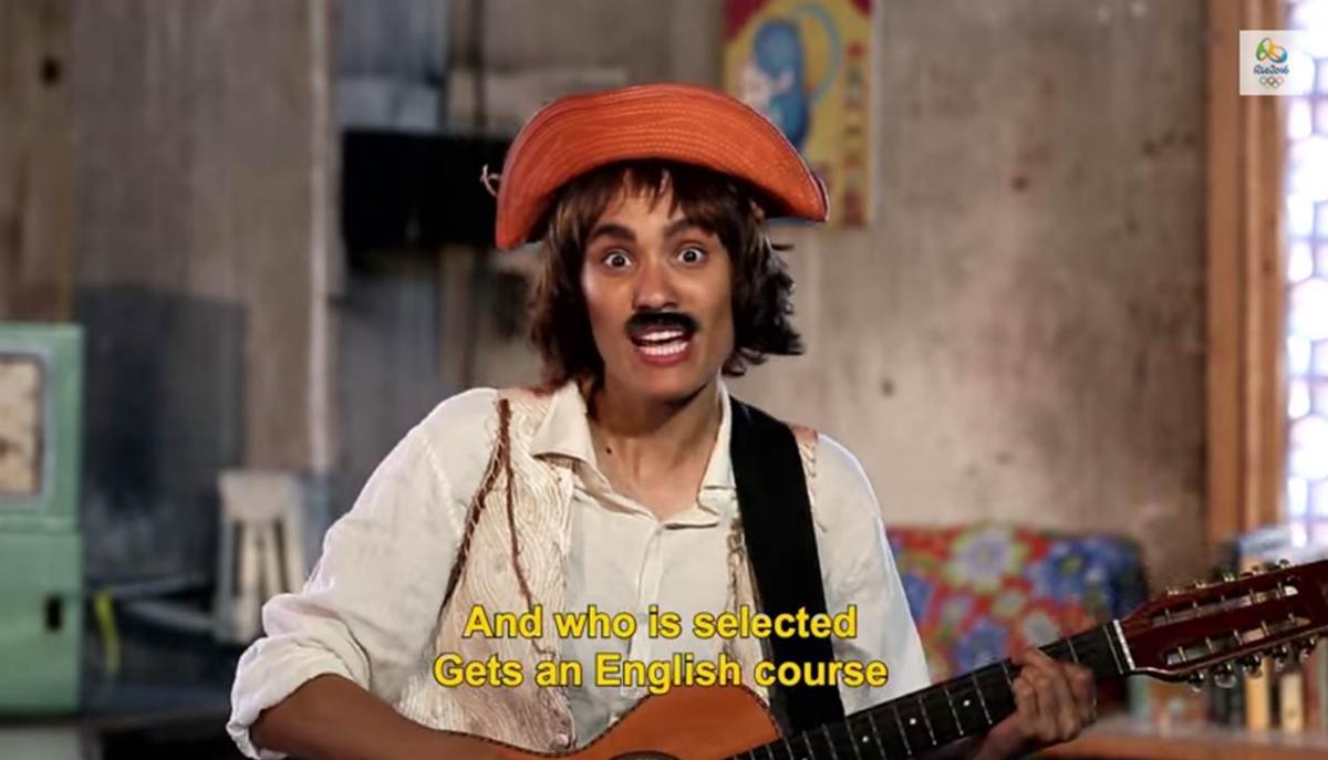 Elea Mercurio signed up to be a Rio 2016 volunteer Women dressed like a man with a guitar and a moustache