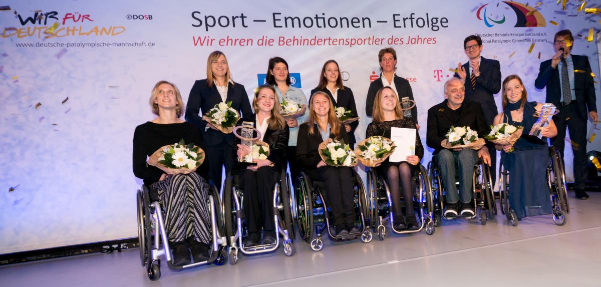 German Paralympic Sport Award winners Group shot of people posing for the camera