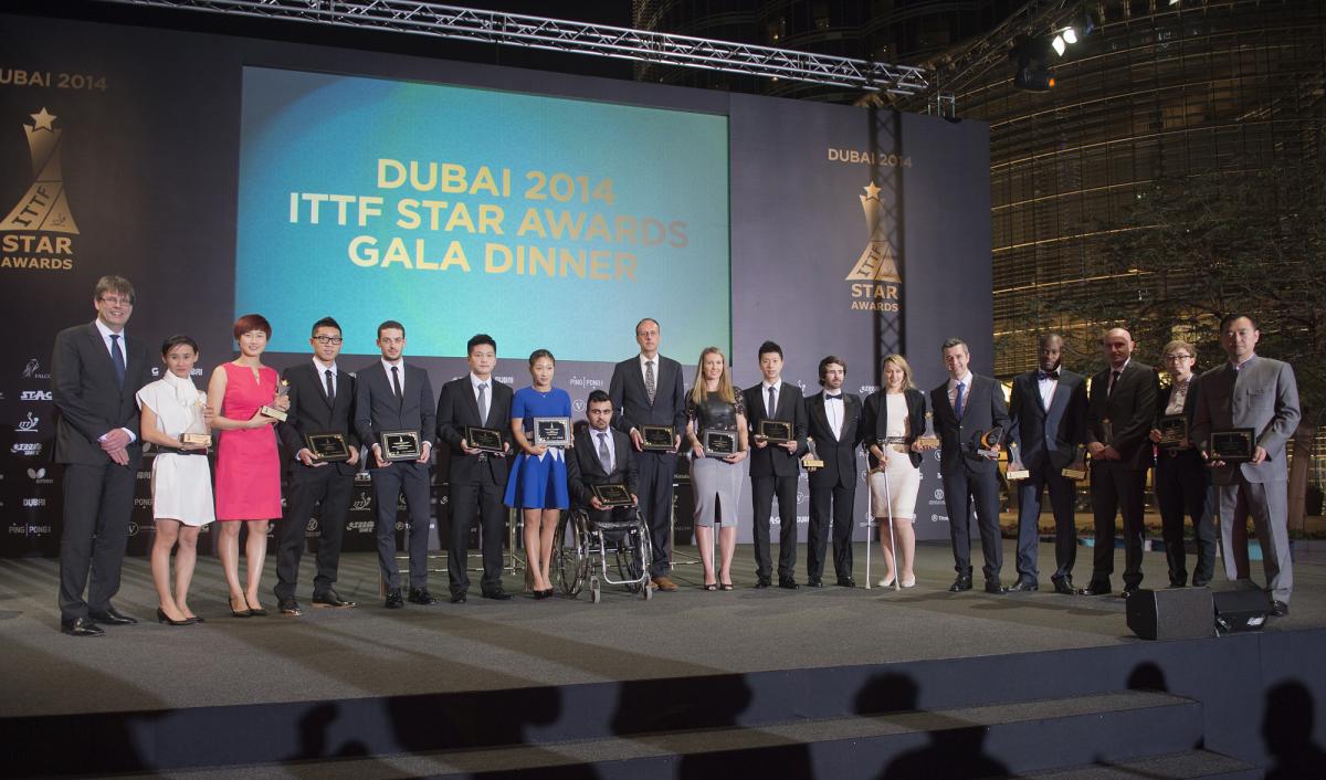 The winners of the 2014 ITTF Star Awards.