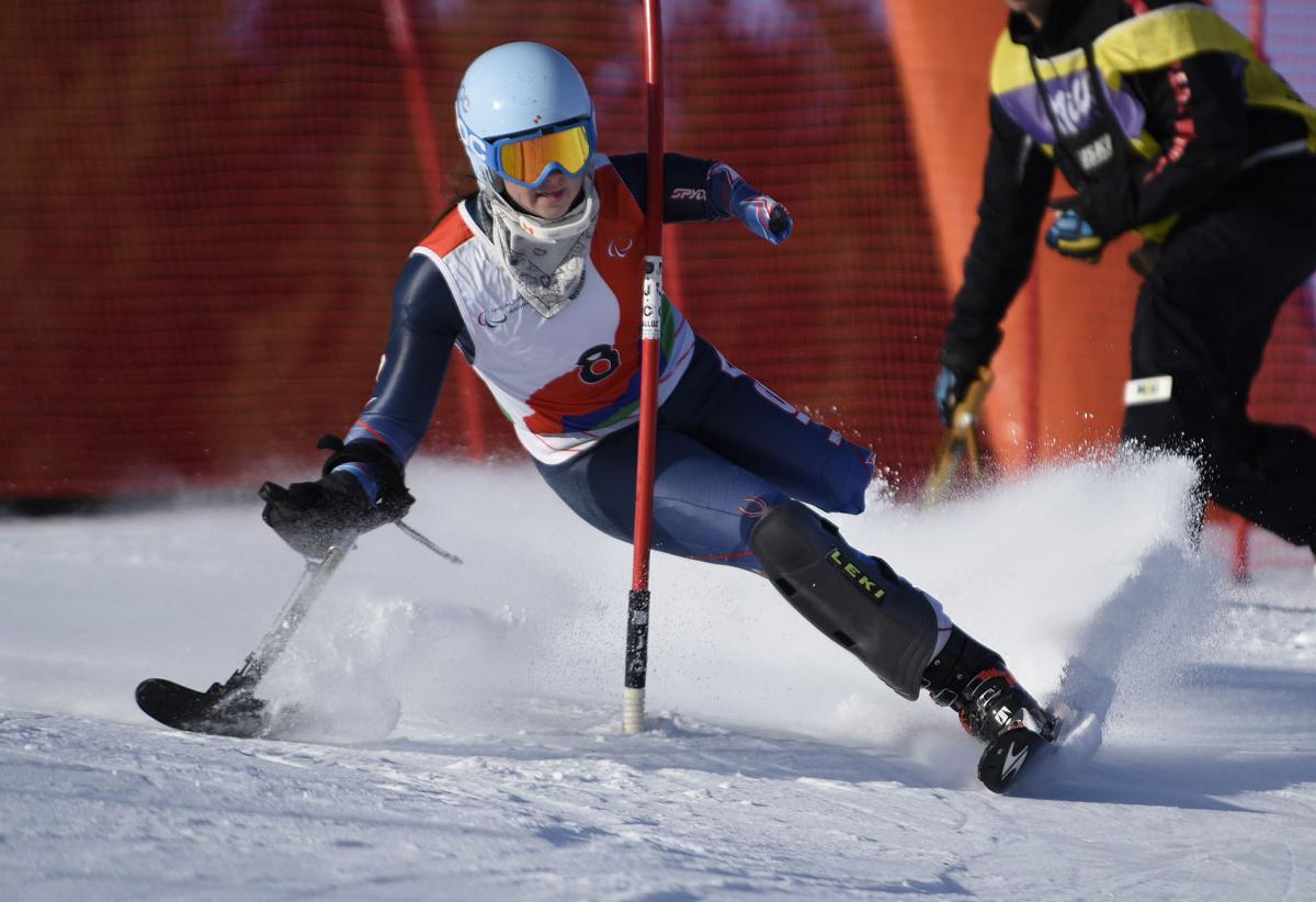 American Stephanie Jallen won slalom at the first World Cup of 2014-15.