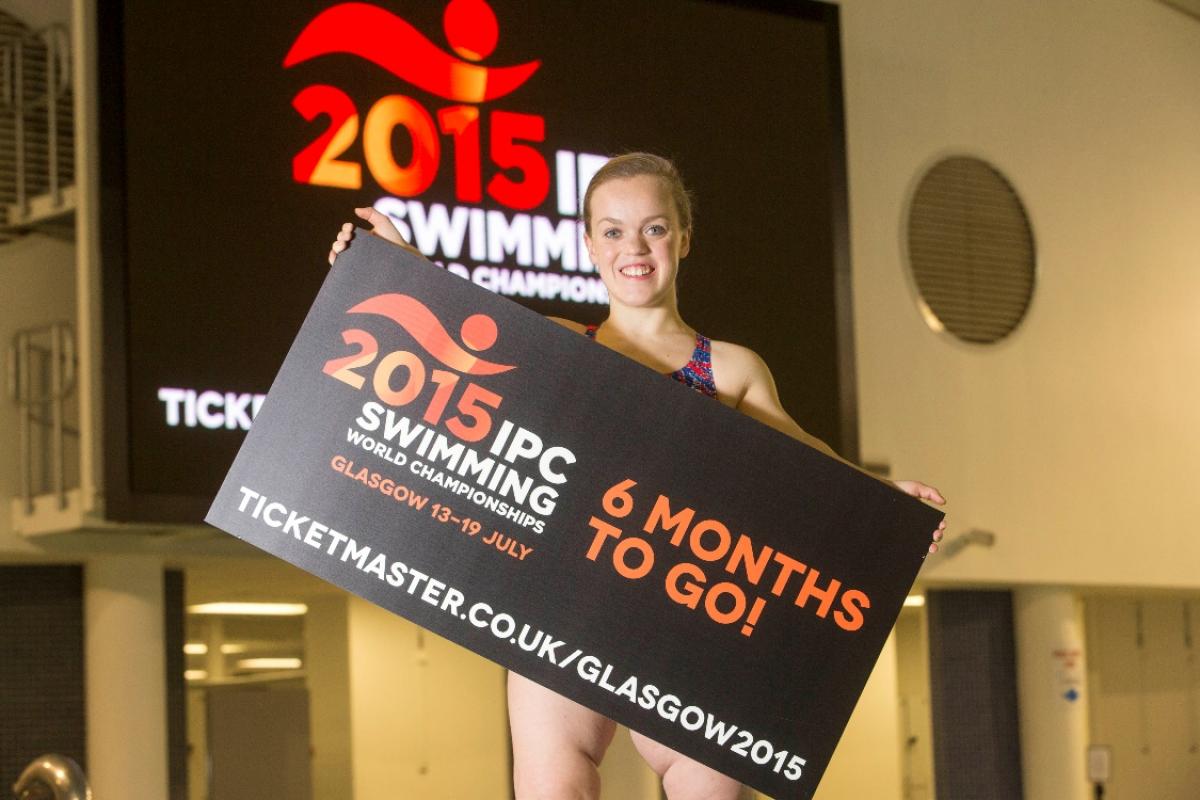 Ellie Simmonds Glasgow 2015 six months to go Ellie Simmonds is appealing for home-crowd support at Glasgow 2015.