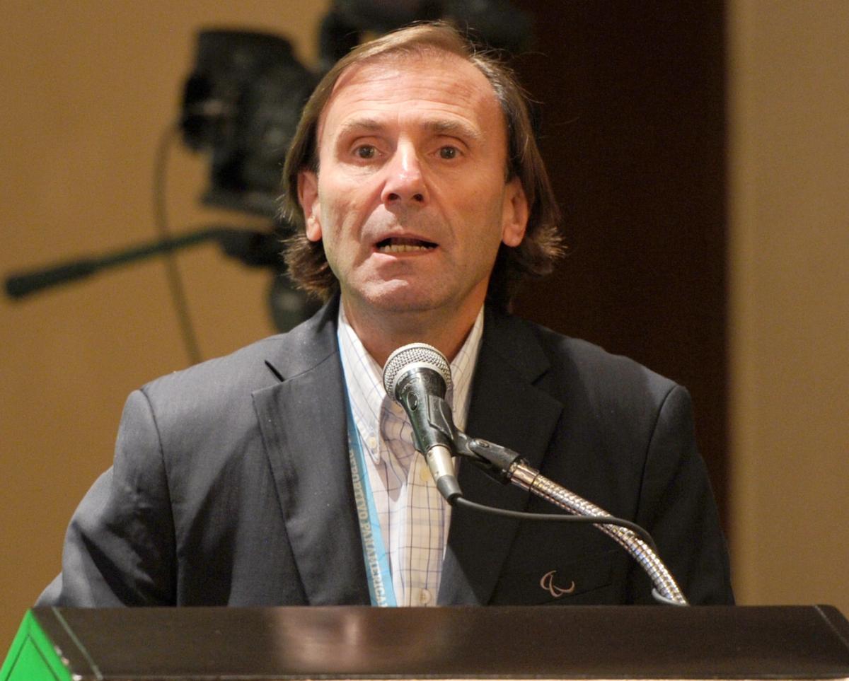 APC President Jose Luis Campo speaking at the 2015 PASO General Assembly