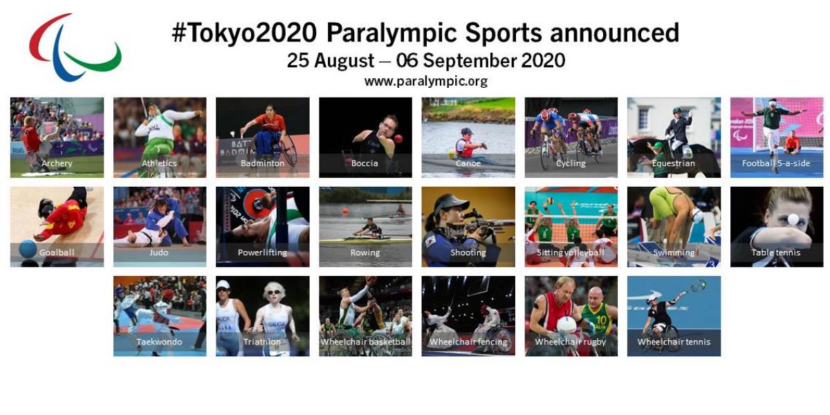 The IPC has decided that 22 sports will make up the Tokyo 2020 Paralympic Games sports programme.