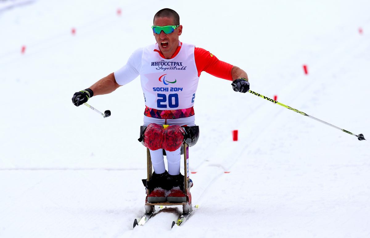 Chris Klebl Sochi 2014 Canada's Chris Klebl won the men's middle distance cross-country sitting at Sochi 2014.