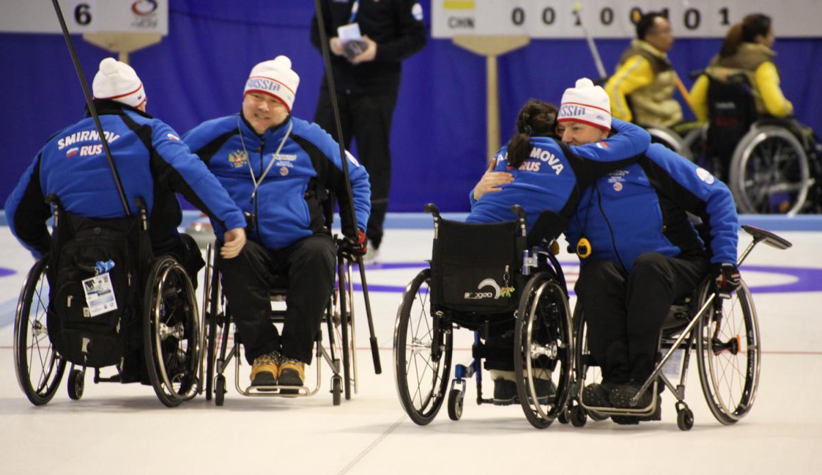 The Russian wheelchair curling team