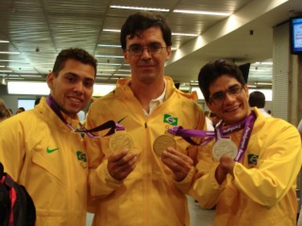 Ciro Winckler Brazil's Ciro Winckler with Alan Oliveira and Yohansson Nascimento.