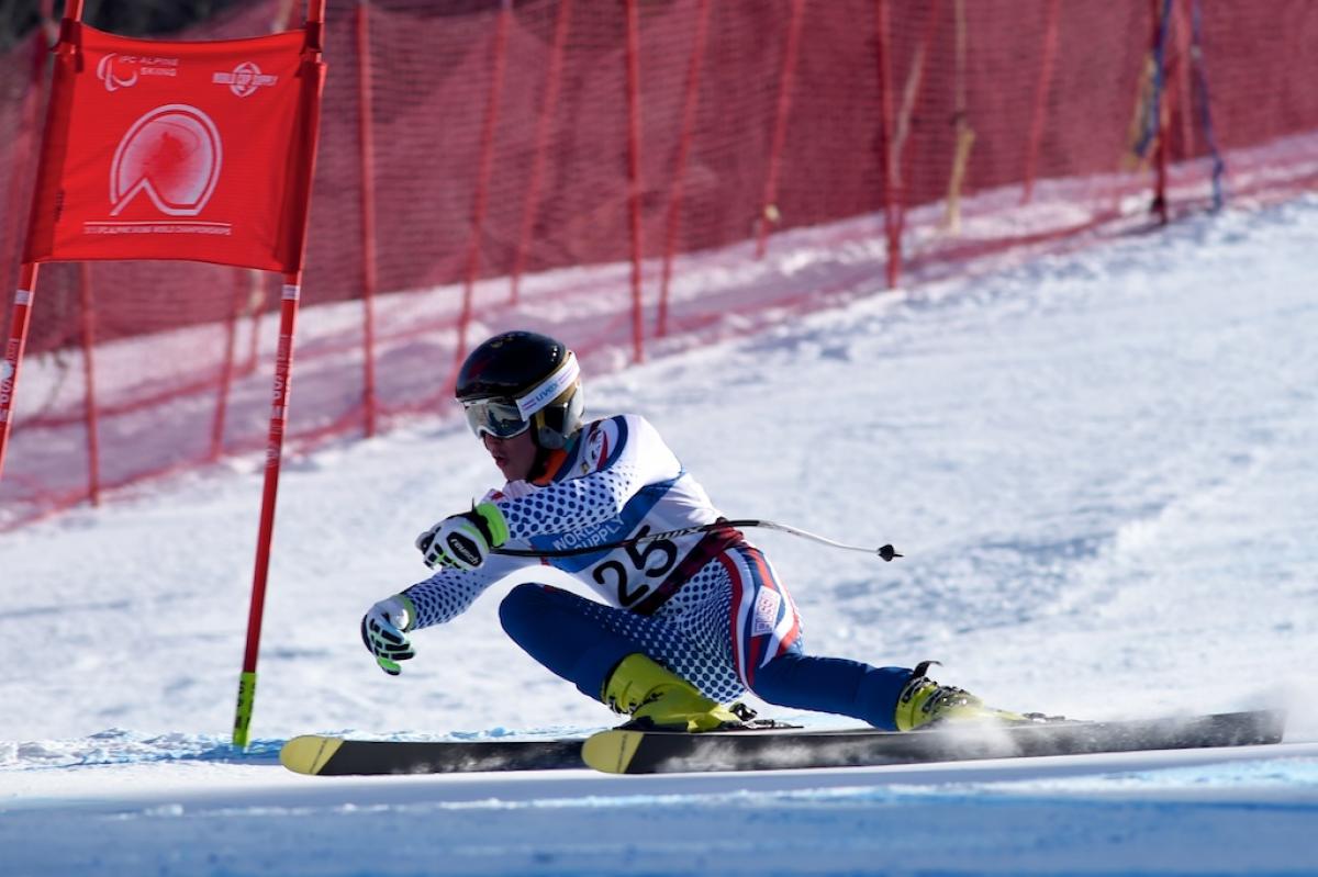 Alexey Bugaev Panorama 2015 Russia's Alexey Bugaev won downhill in the men's standing at Panorama 2015.