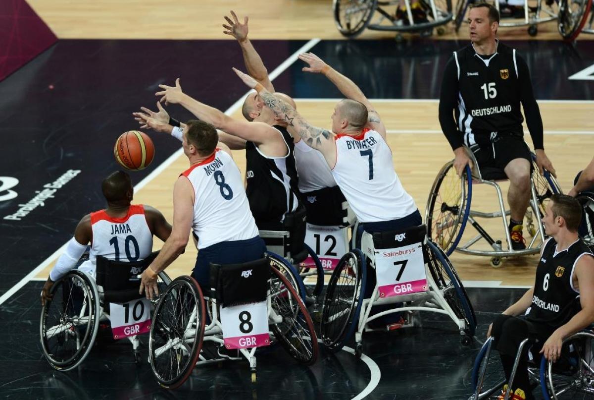 Wheelchair Basketball Action from the Wheelchair Basketball match between Great Britain and Germany at the London 2012 Paralympic Games
