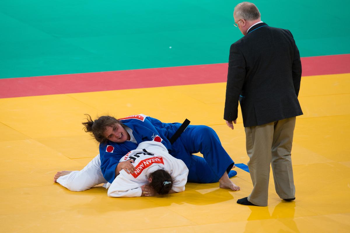Judo - London 2012 Paralympic Games Two women on the floor, practising judo