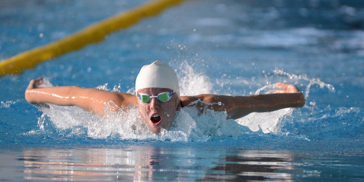 Darya Stukalova from Russia swims during the Women's 200M Individual Medley SM12 final during 2013 IPC Swimming World Championship in Montreal, Canada.