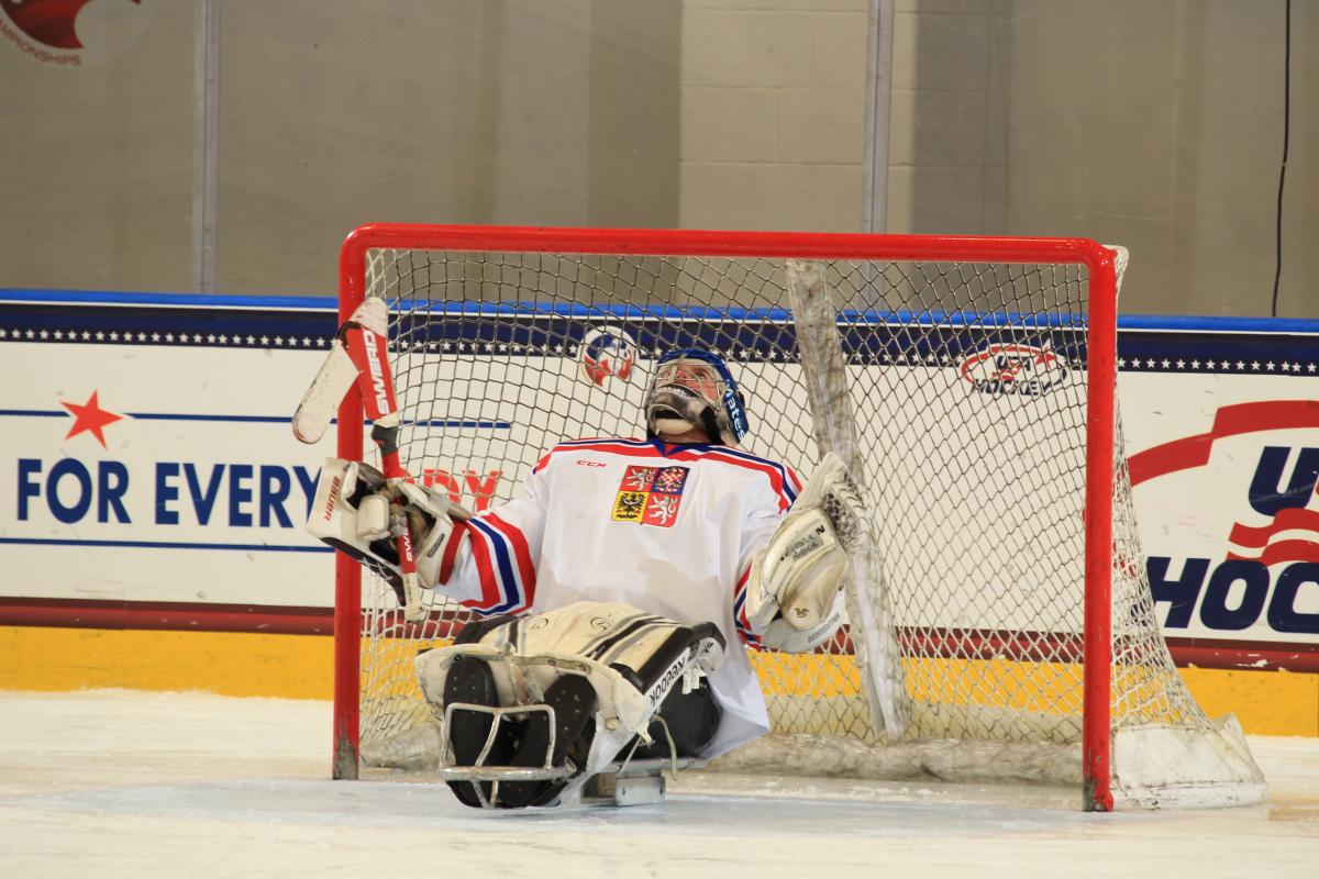 Jan Matousek at the 2015 IPC Ice Sledge Hockey World Championships A-Pool in Buffalo, USA.