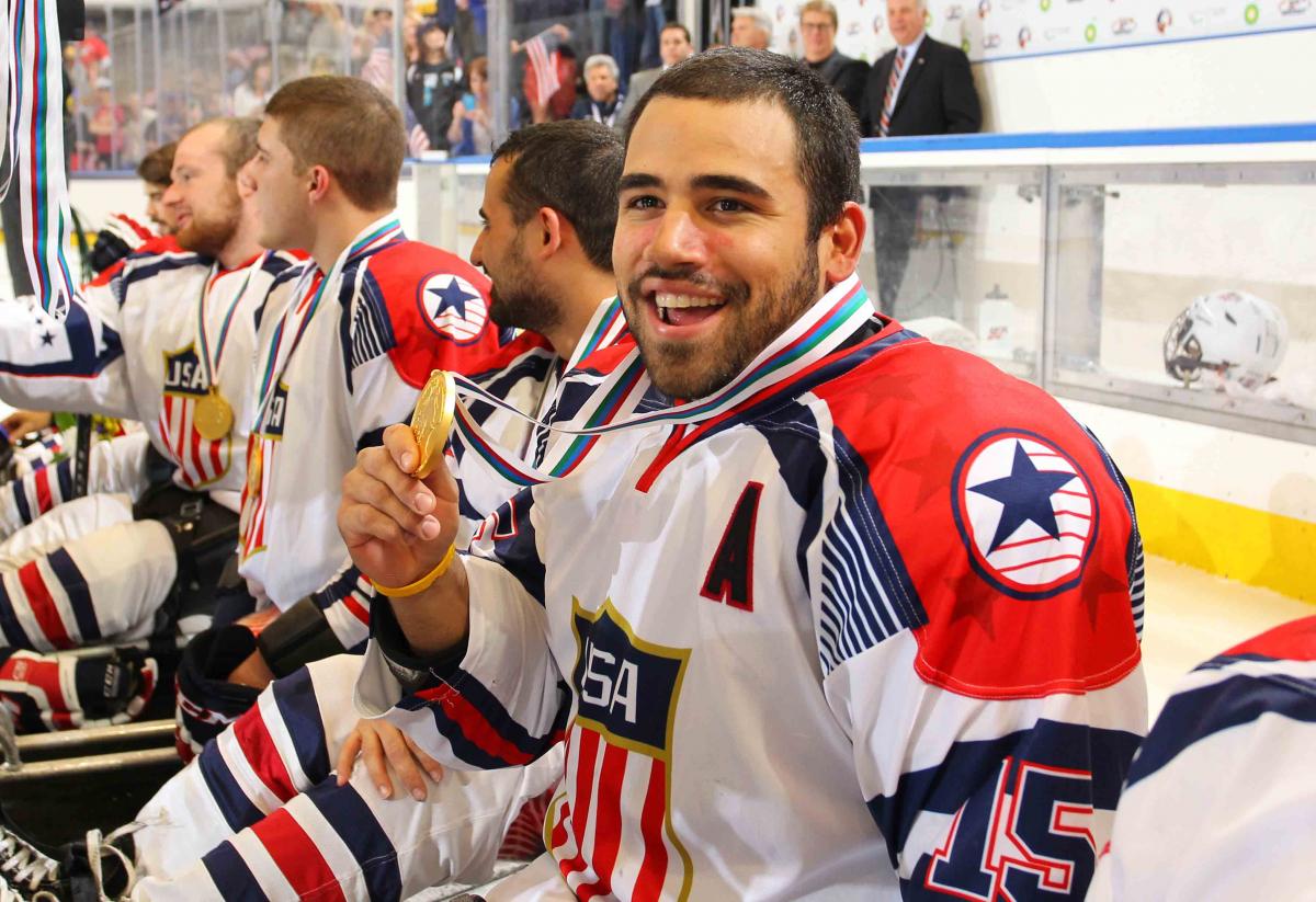 Nikko Landeros - USA v Canada - 2015 IPC Ice Sledge Hockey World Championships A-Pool Nikko Landeros