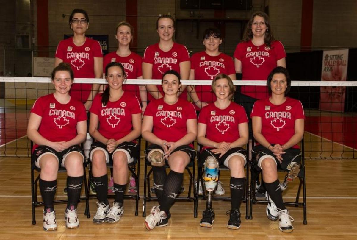 The Canadian women's sitting volleyball team.