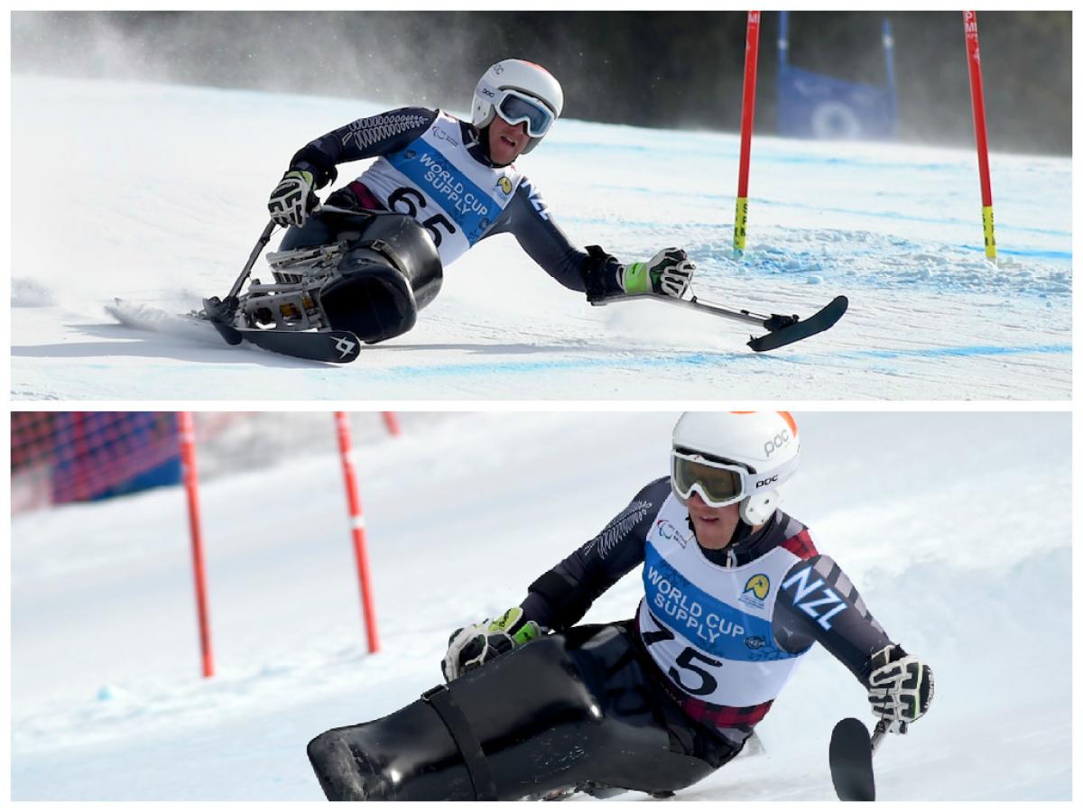 New Zealand sit-skier Corey Peters competes at the 2015 IPC Alpine Skiing World Championships, Panorama, Canada.