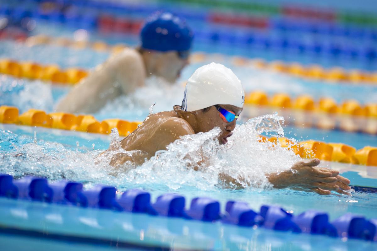 Nelson Crispin of Colombia competes at the 2015 IPC Swimming World Championships in Glasgow, Great Britain.