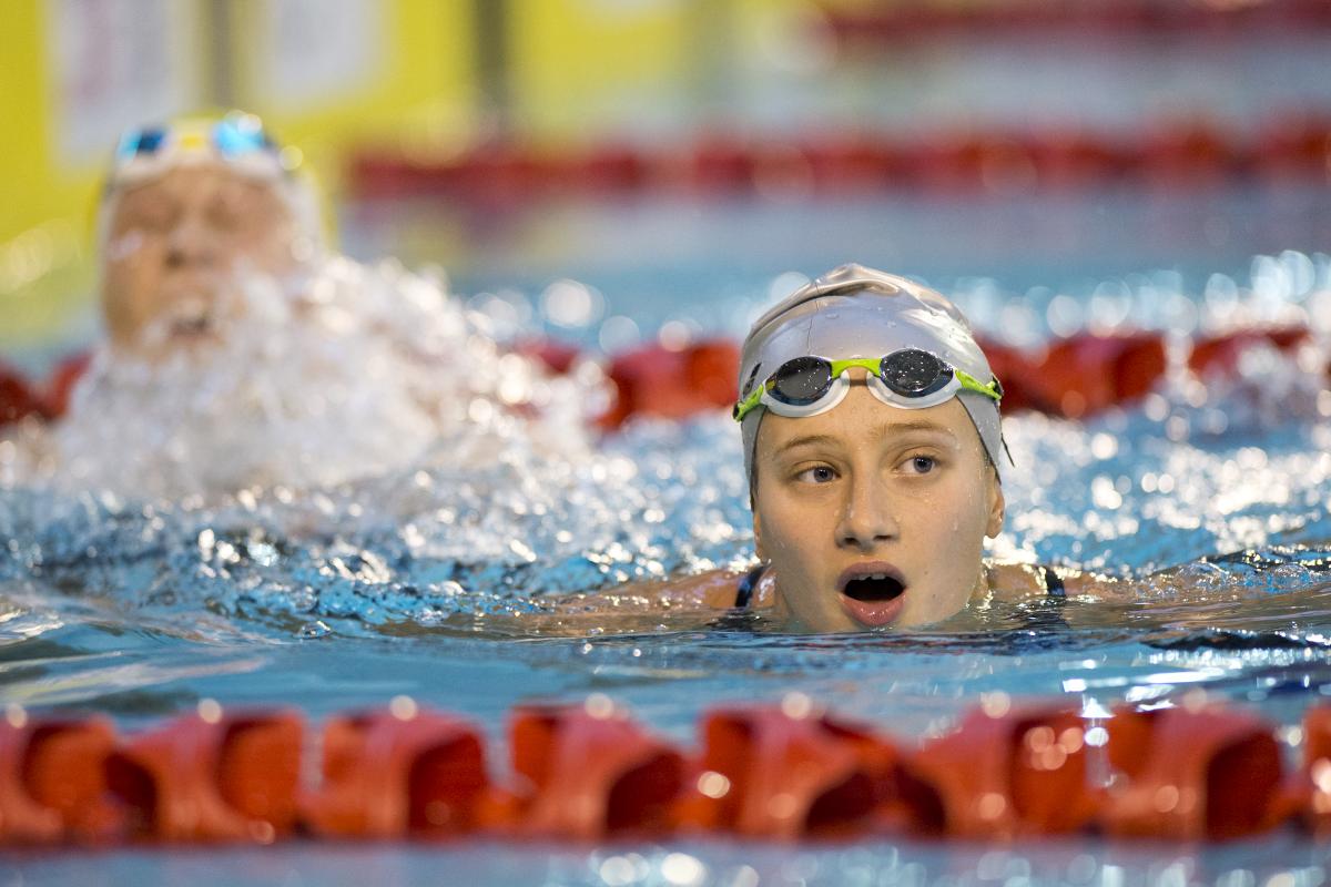 Valeriia Shabalina, Russia competing at the 2015 IPC Swimming World Championships in Glasgow Valeriia Shabalina of Russia