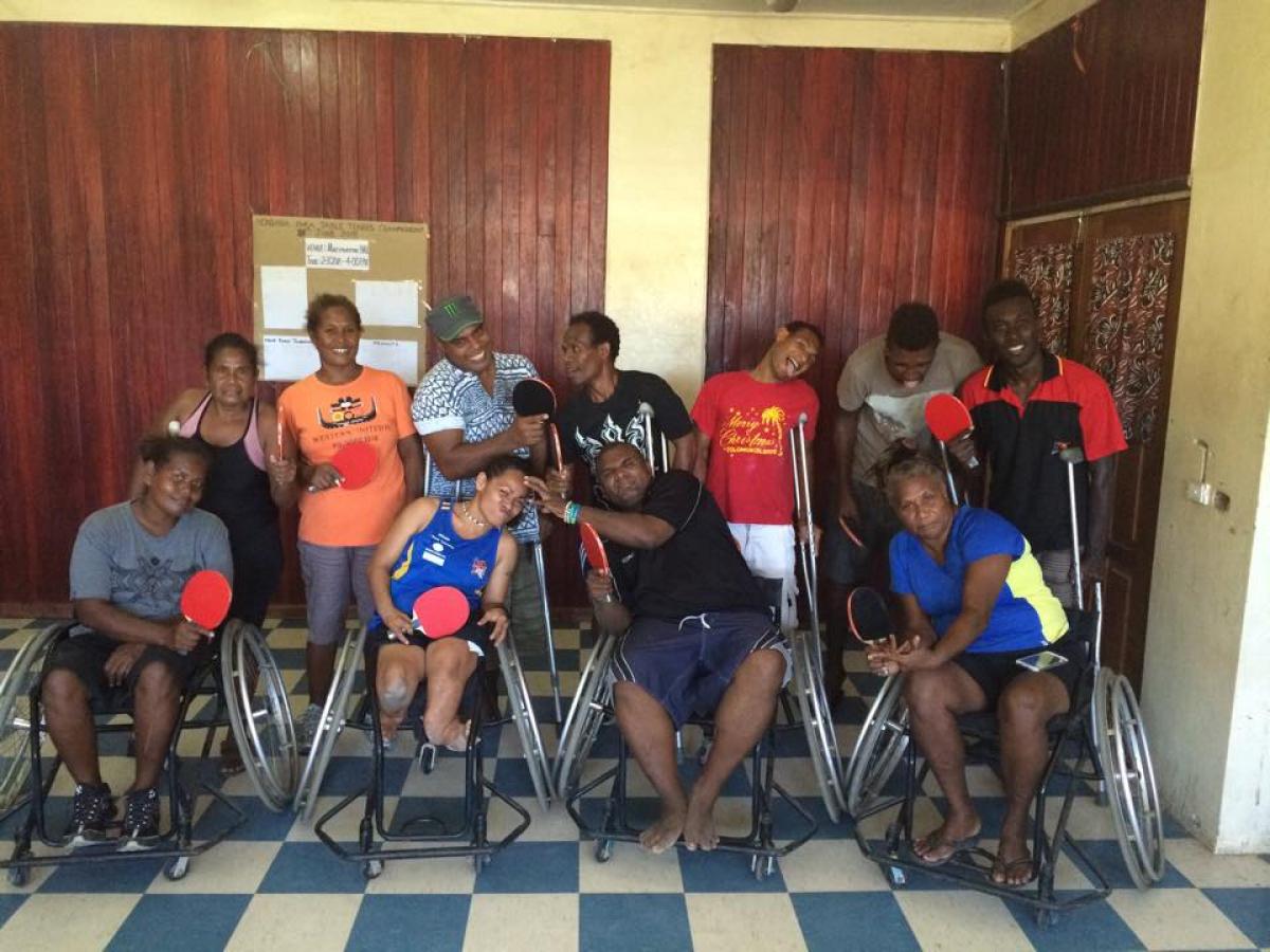 Group picture of people in wheelchairs