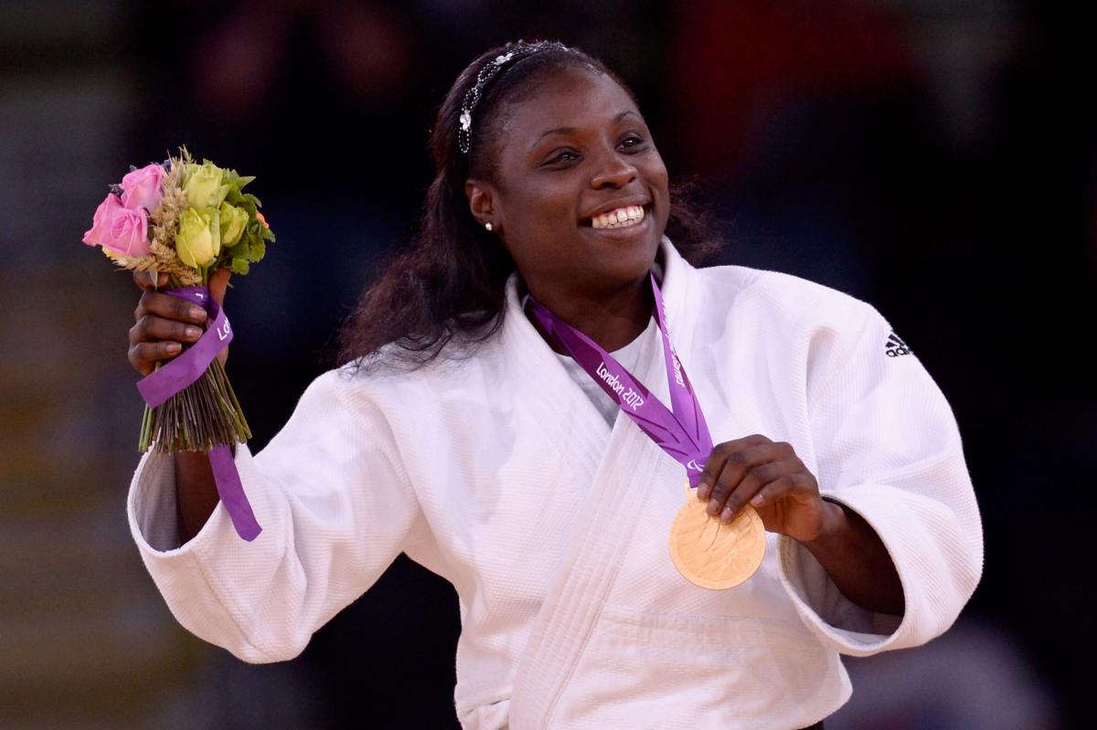 Cuba's Dalidaivis Rodriguez Clark celebrates after winning the women's -63kg judo gold medal contest at the London 2012 Paralympic Games.