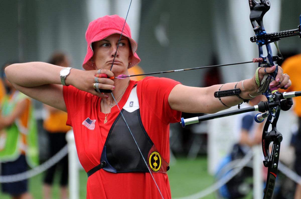 USA's Kinga Kiss-Johnson - archery Female archer competes