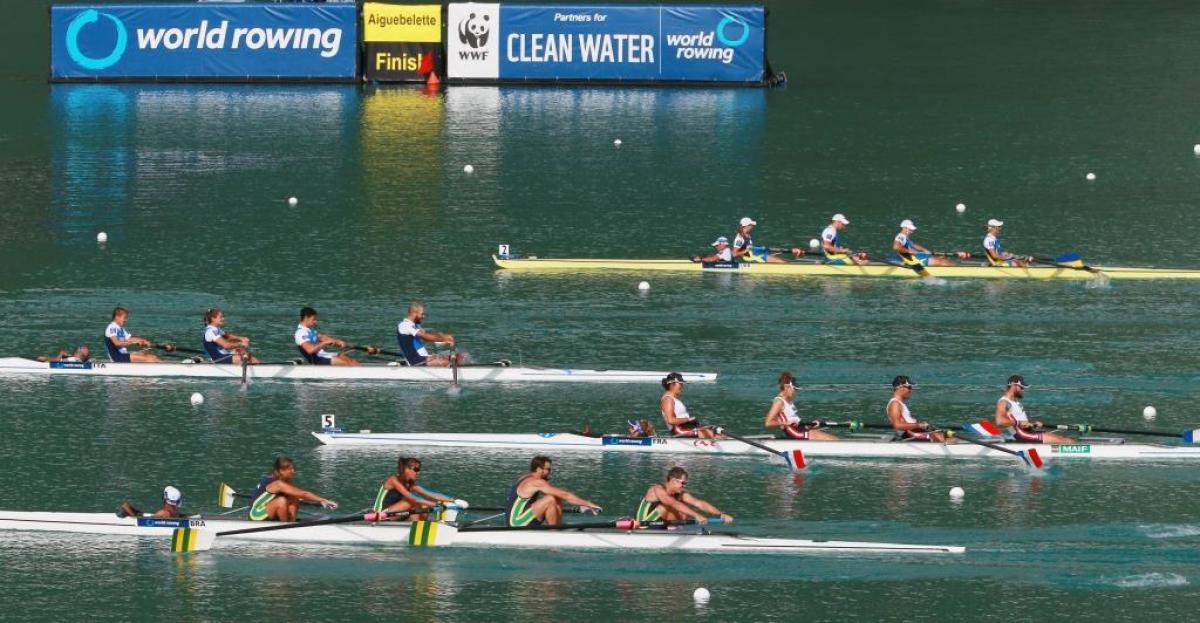 The 2015 World Rowing Championships is held in Aiguebelette, France. 