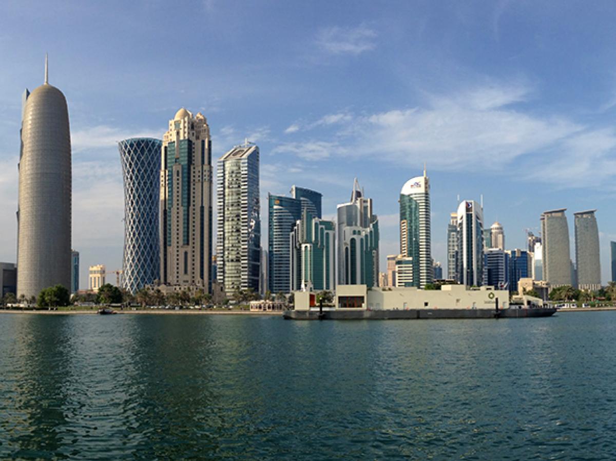 Doha skyline Skylie of waterfront city