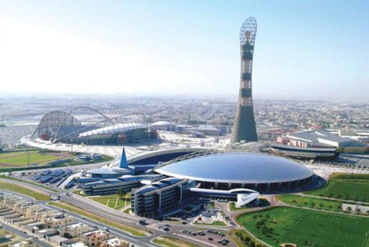 Aspire Zone - Doha Aerial view on an area with sports stadiums
