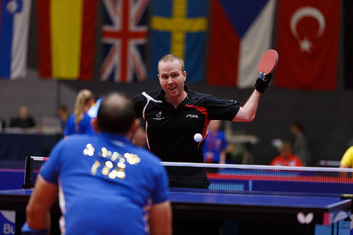 Peter Rosenmeier at ITTF Para Table Tennis European Championships table tennis player in action
