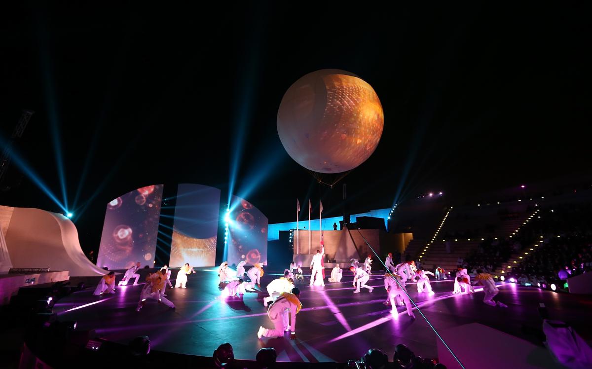 Dancers perform during the Opening Ceremony for the IPC Athletics World Championships at Katara on 21 October 2015 in Doha, Qatar. 