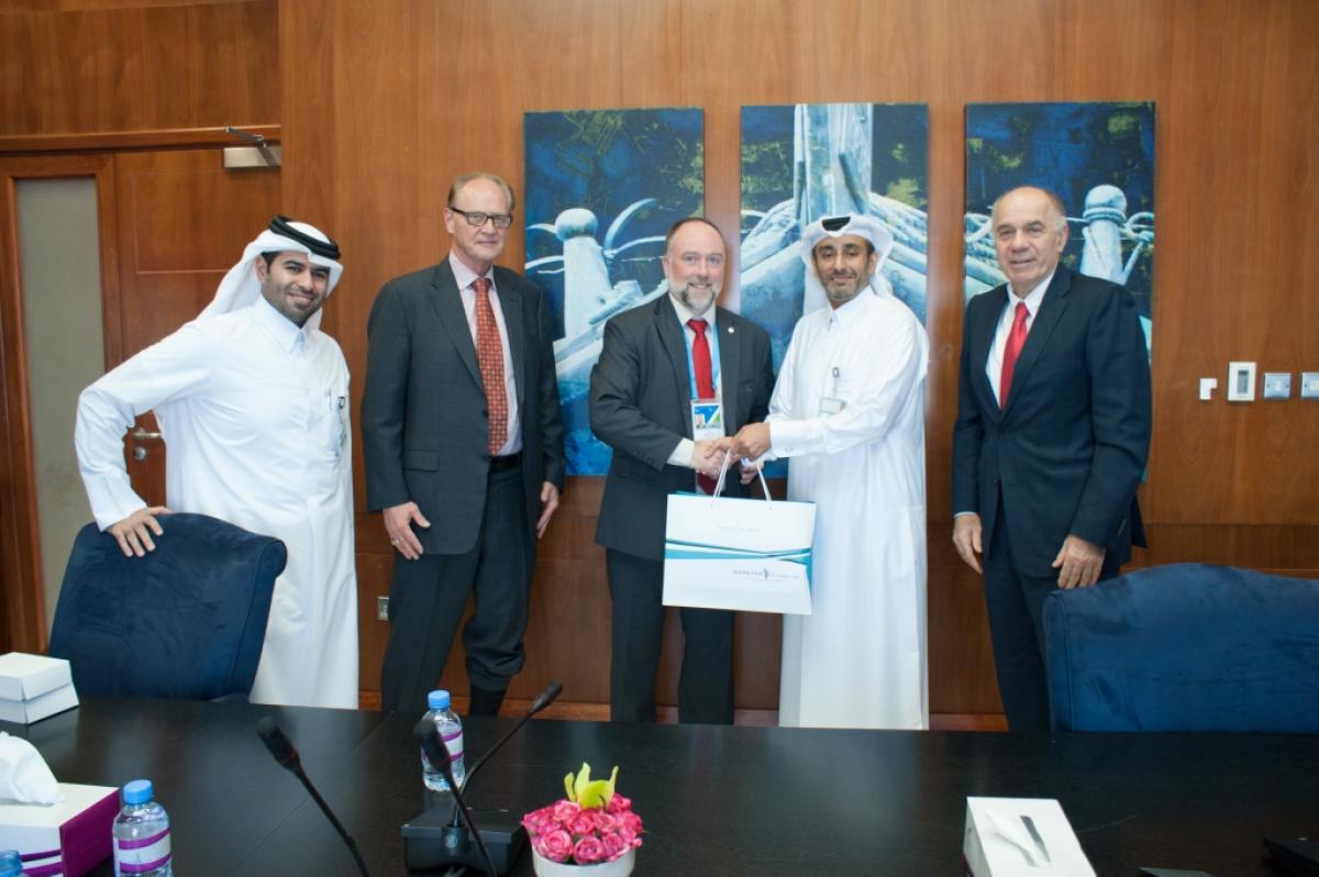 Peter van de Vliet visits Aspetar Group shot of four people