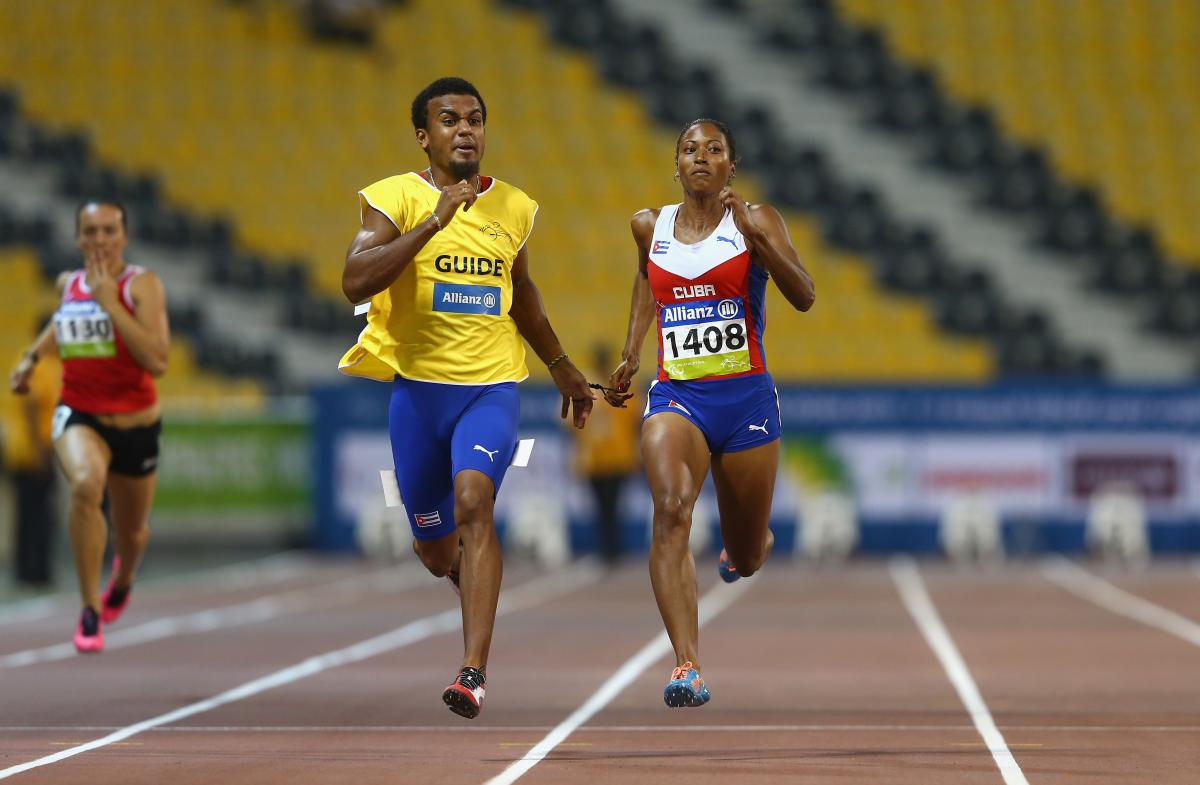 Woman crossing a finish live