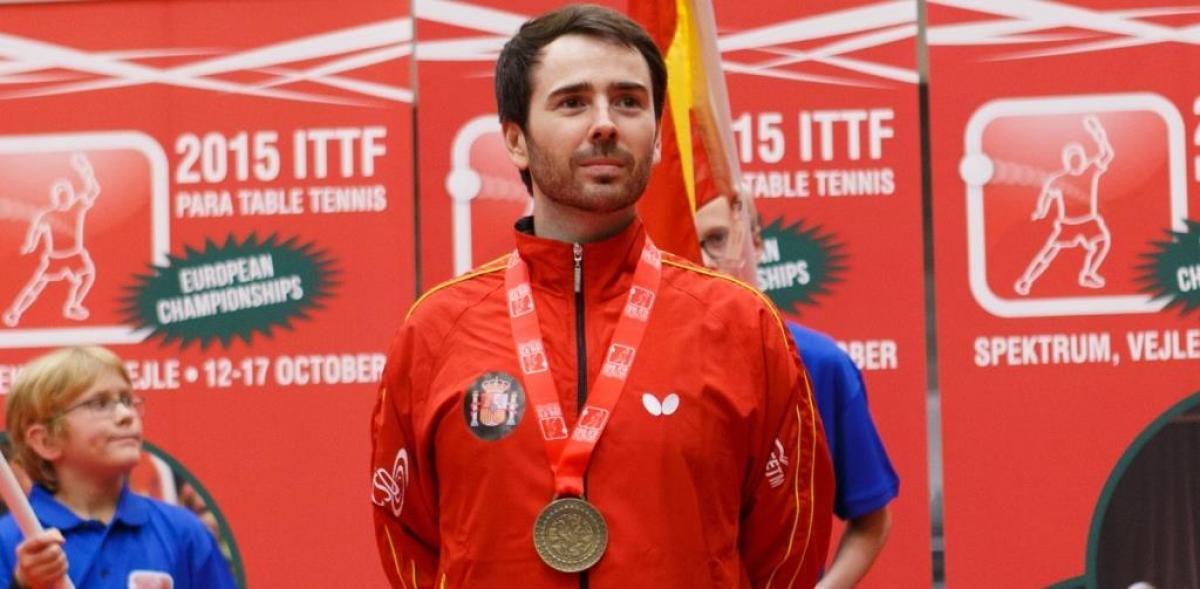 Alvaro Valera of Spain at the 2015 ITTF Para Table Tennis European Championships