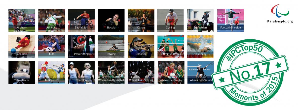 Top 50 Moments - No. 17 Tokyo 2020 programme landscape Collage of para-sport images