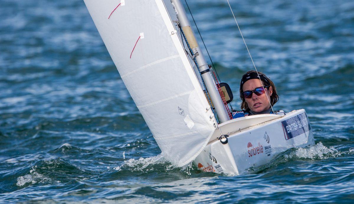 Woman in sailing boat.