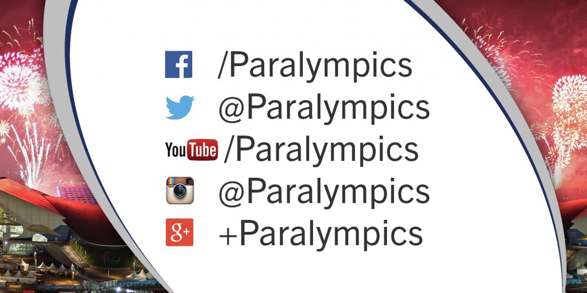 Graphic showing all social platforms with the text Paralympics