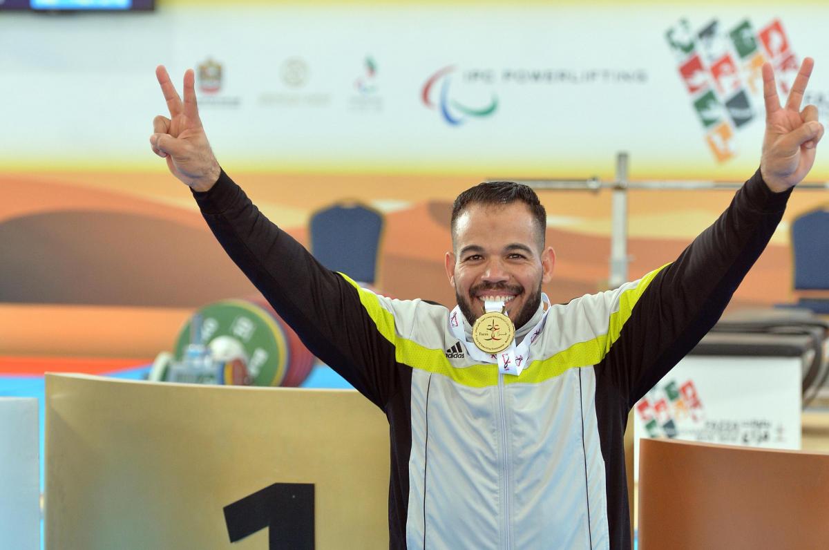 Sherif Osman World Cup Dubai 2016 Egypt's Sherif Osman celebrates setting a new world record