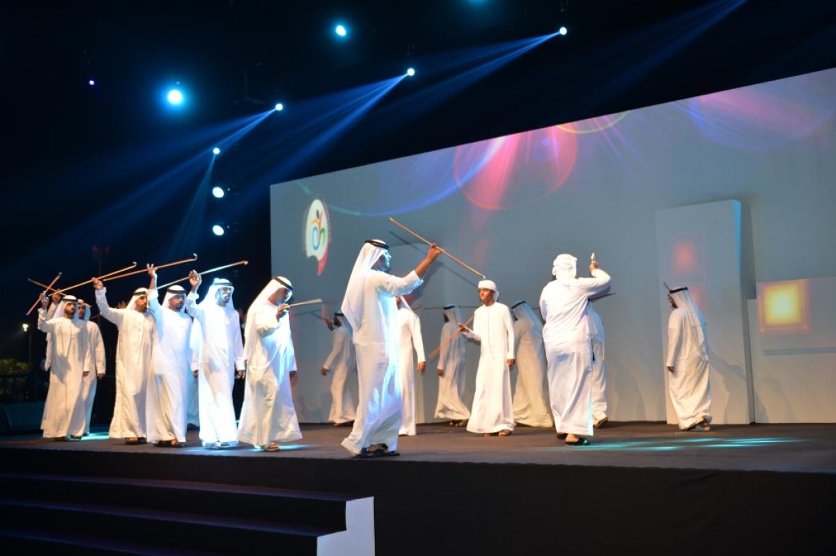 Stage with group of dancers