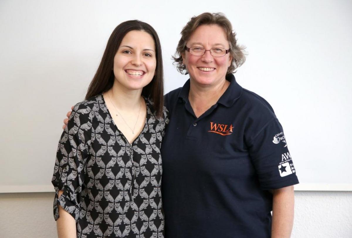 Ice sledge hockey coach Tara Chisholm and Barbara Daniels, a coach educator 