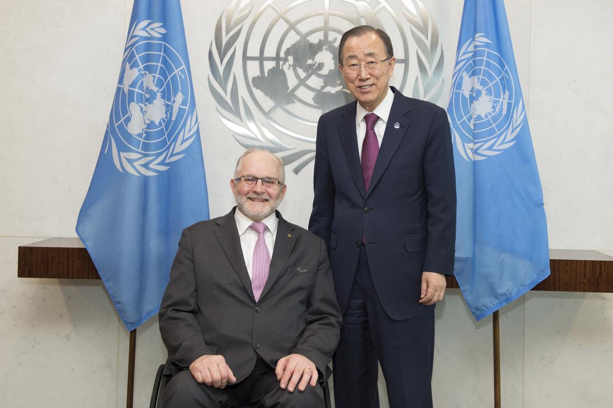 IPC President Sir Philip Craven met UN Secretary General Ban Ki-moon in New York on 11 March.