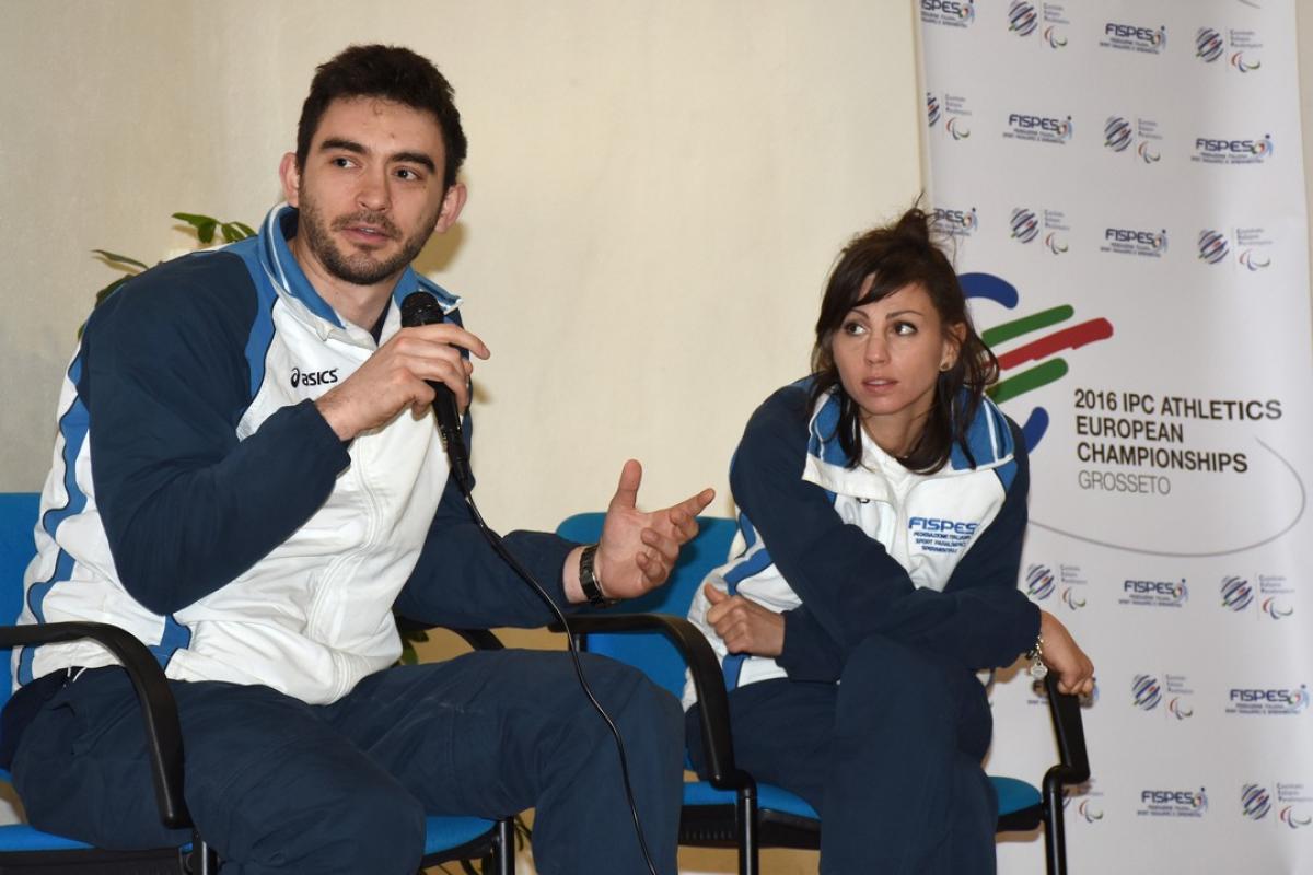 Italian athletes Giacomo Poli and Federica Maspero.