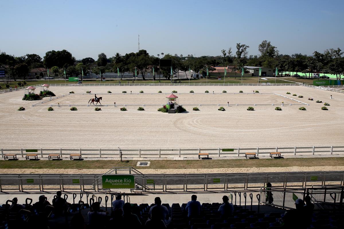 Aerial view on equestrian stadium