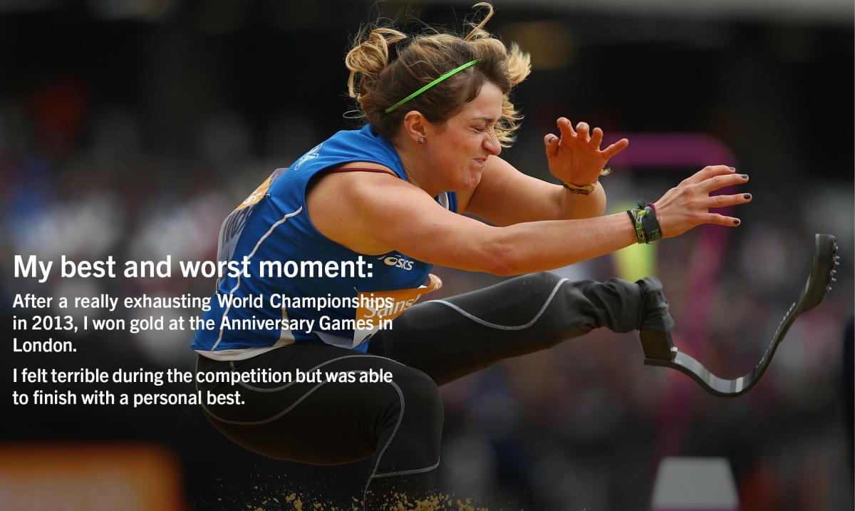 Woman during a long jump