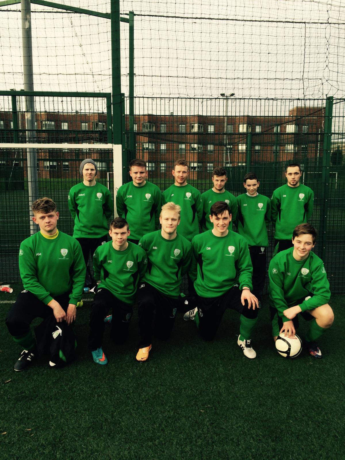 Irish football 7-a-side development squad Irish football players pose for a team picture
