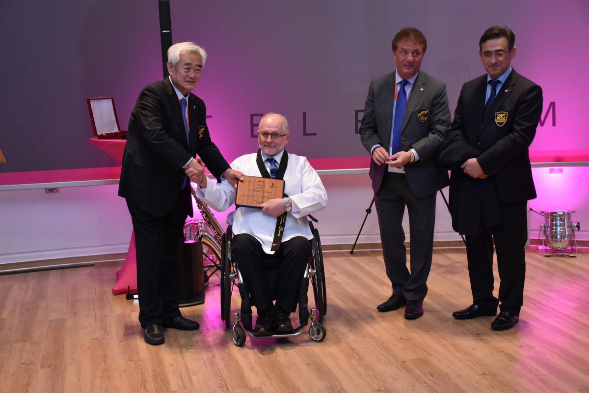 IPC President Sir Philip Craven was awarded the 10th Honorary Black Belt by the WTF President Chungwon Choue.