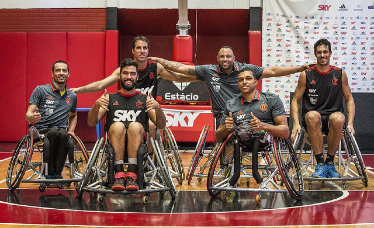 Brazilian wheelchair basketball players meet league winners Flamengo Brazilian wheelchair basketball players meet league winners Flamengo