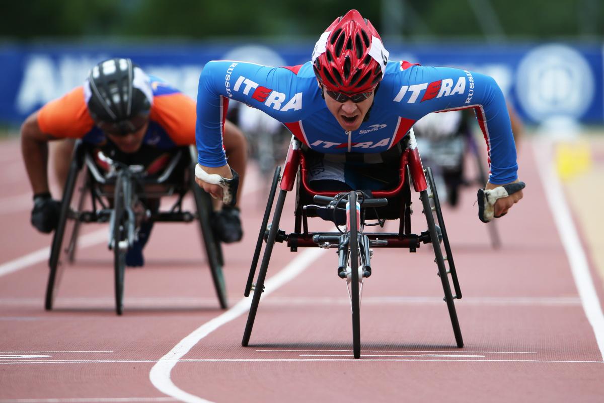 Alexey Bychenok Russia's Alexey Bychenok competes in the 800m T54 race during the 2015 ParAthletics Grand Prix in Nottwil, Switzerland.