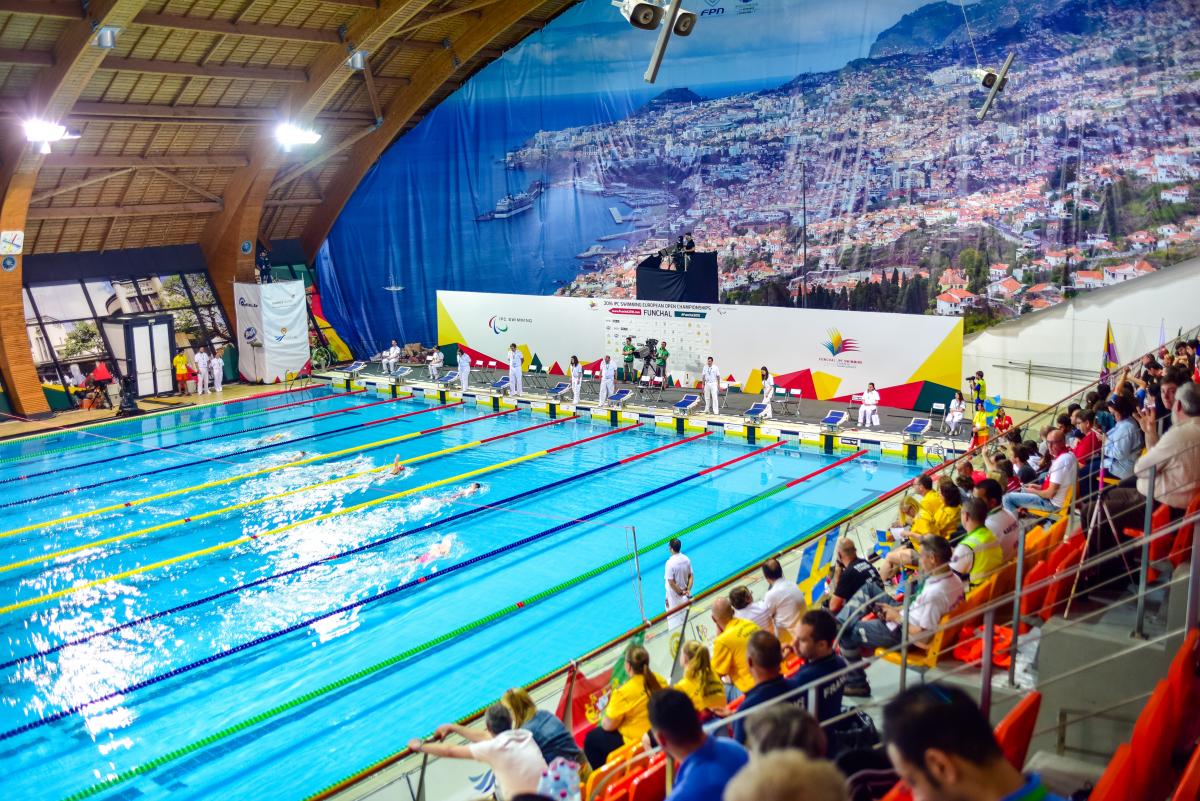 2016 IPC Swimming European Open Championships Funchal Picture of an indoor 50m swimming pool
